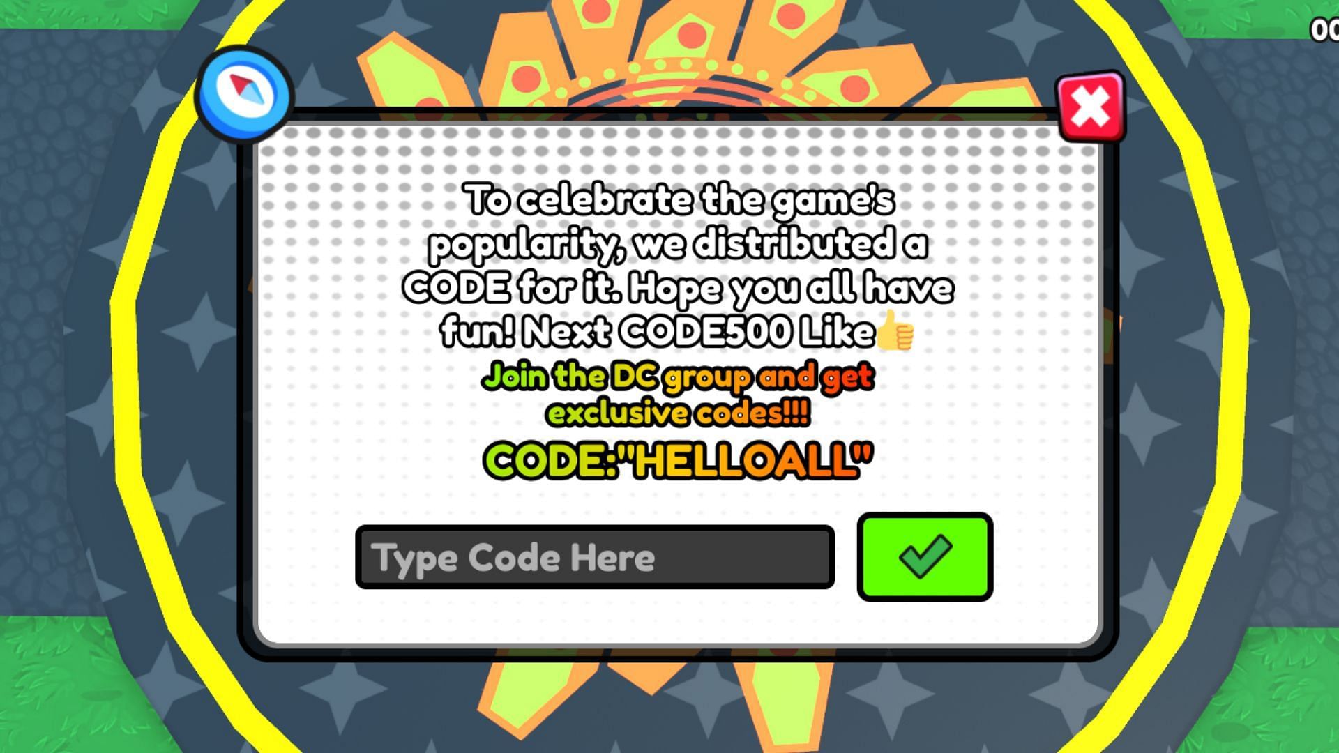 Redeem codes in Reborn as a Good Goblin (Image via Roblox)